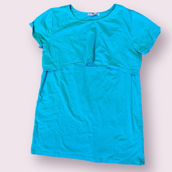LuvmaBelly Short Sleeve Nursing Top Size Large - Picture 1 of 5